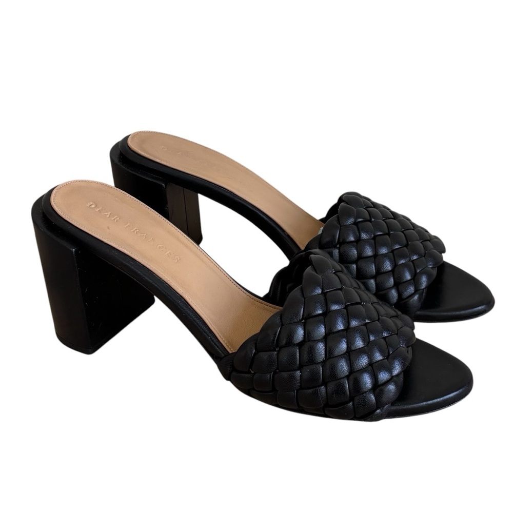 🌹DEAR FRANCES Black Woven Leather Heels🌹